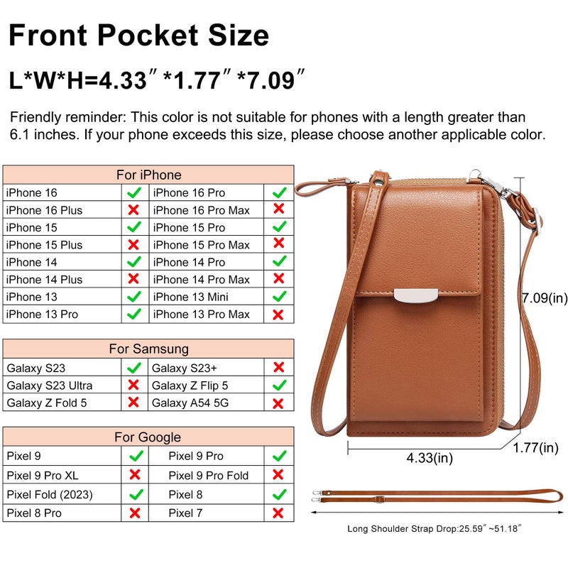 KUKOO Small Crossbody Bag Cell Phone Purse Wallet with Credit Card Slots for Women - Image 2